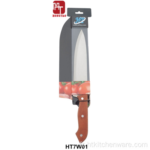 couteau de chef avec manche en bois